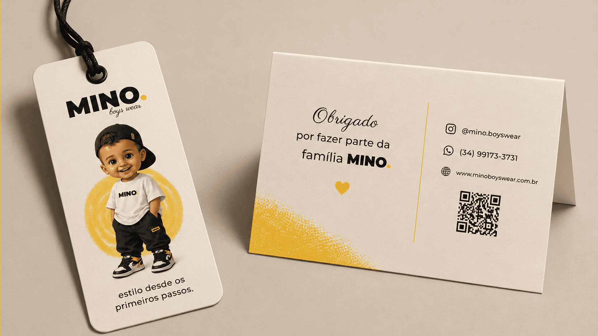 Projeto de identidade visual da MINO. Boys Wear