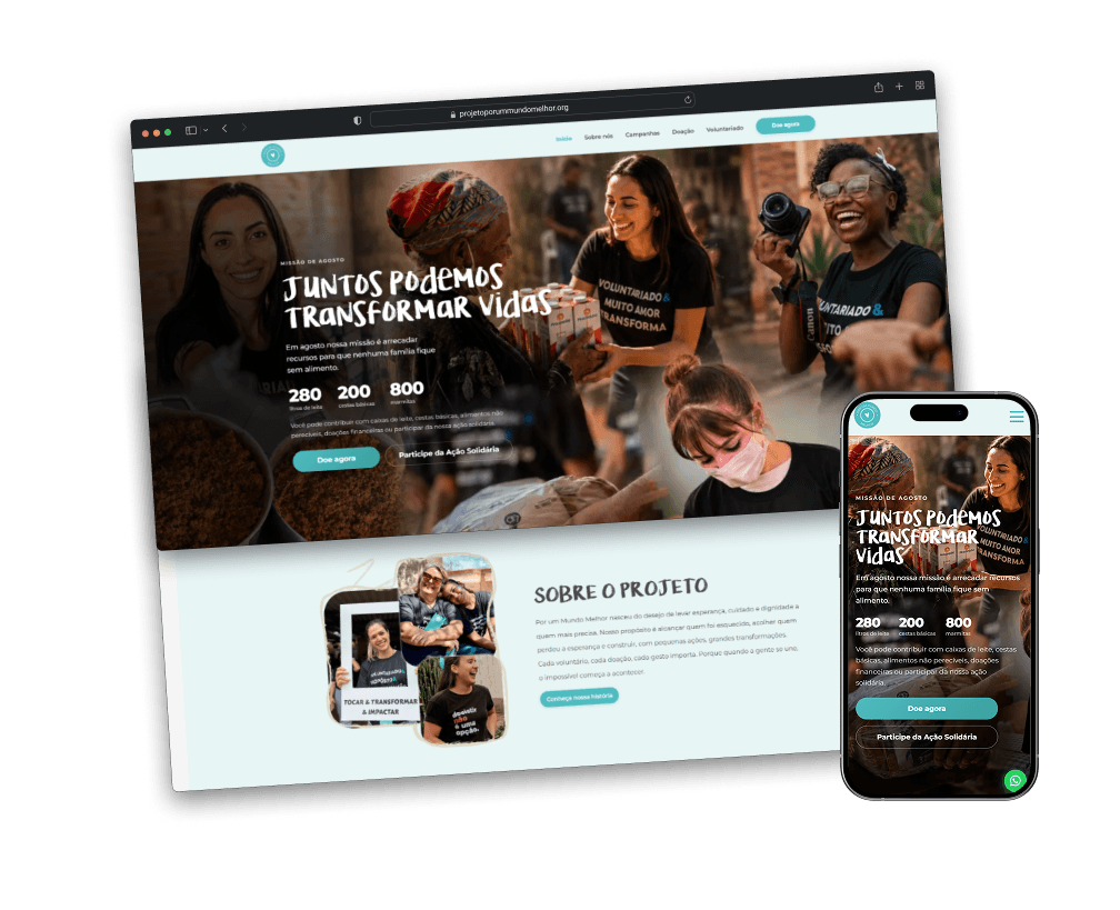 Projeto web da iniciativa Por Um Mundo Melhor
