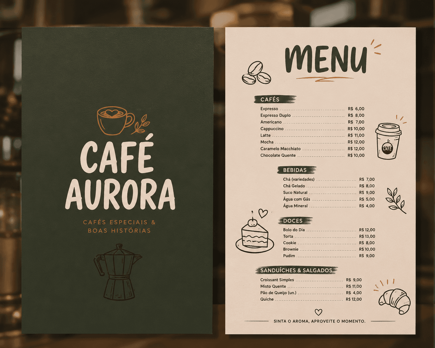 Cardápio de Cafeteria
