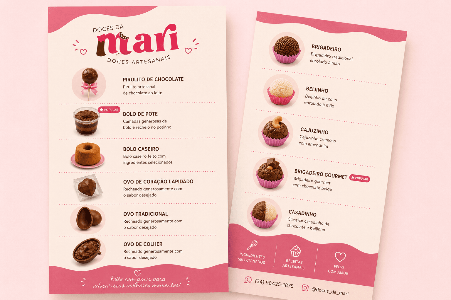 Cardápio da Doces da Mari