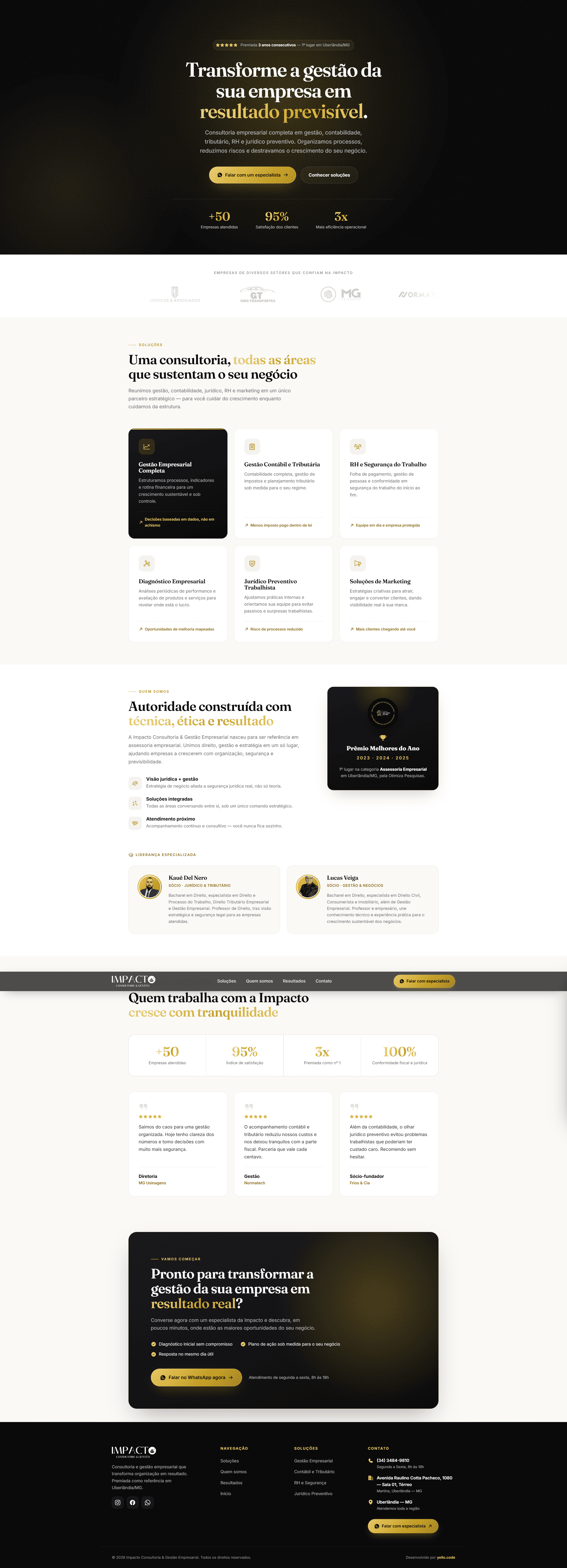Website da Impacto Consultoria em desktop