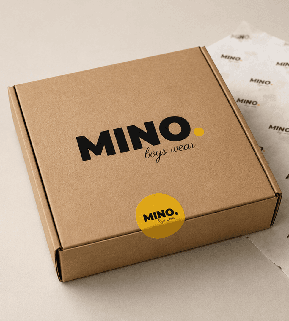 Embalagem da MINO. Boys Wear