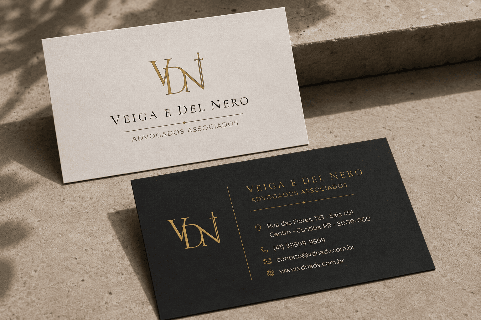 Aplicação da identidade visual da VDN Advogados